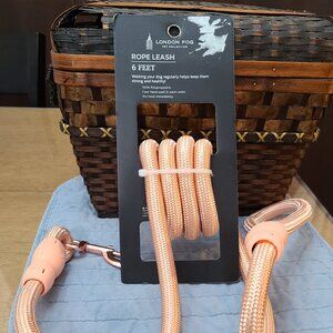 London Fog Pet Collection 6 Feet Rose Gold Rope Dog Leash NEW